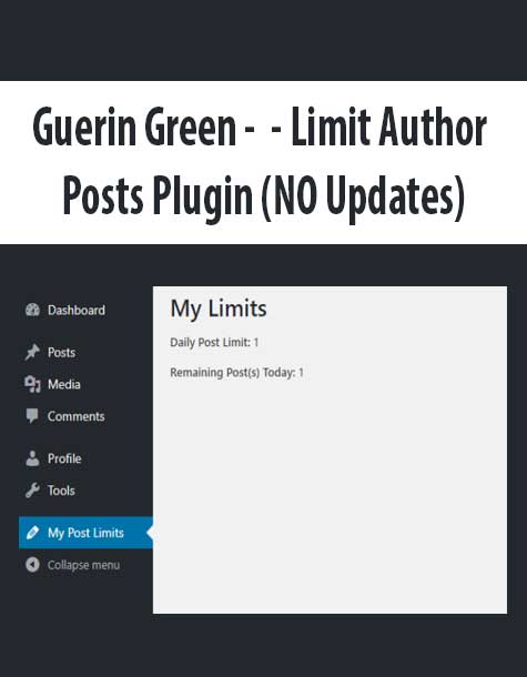 Guerin Green - Limit Author Posts Plugin (NO Updates)