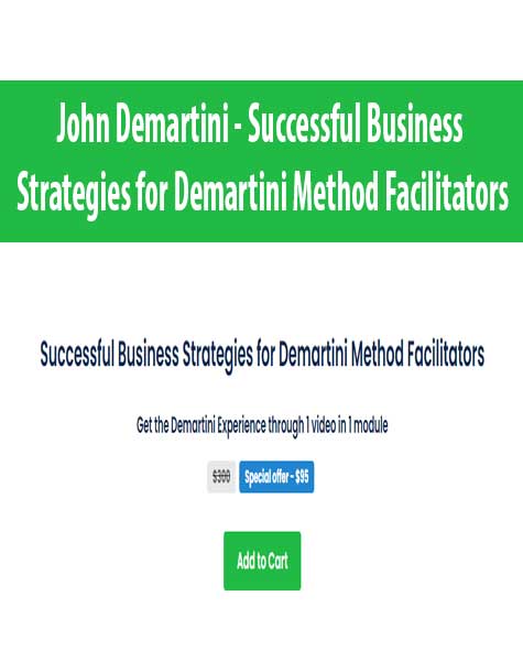 John Demartini - Successful Business Strategies for Demartini Method Facilitators