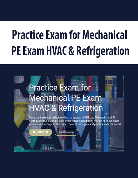 Practice Exam for Mechanical PE Exam HVAC & Refrigeration