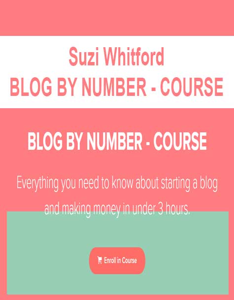 Suzi Whitford - BLOG BY NUMBER - COURSE