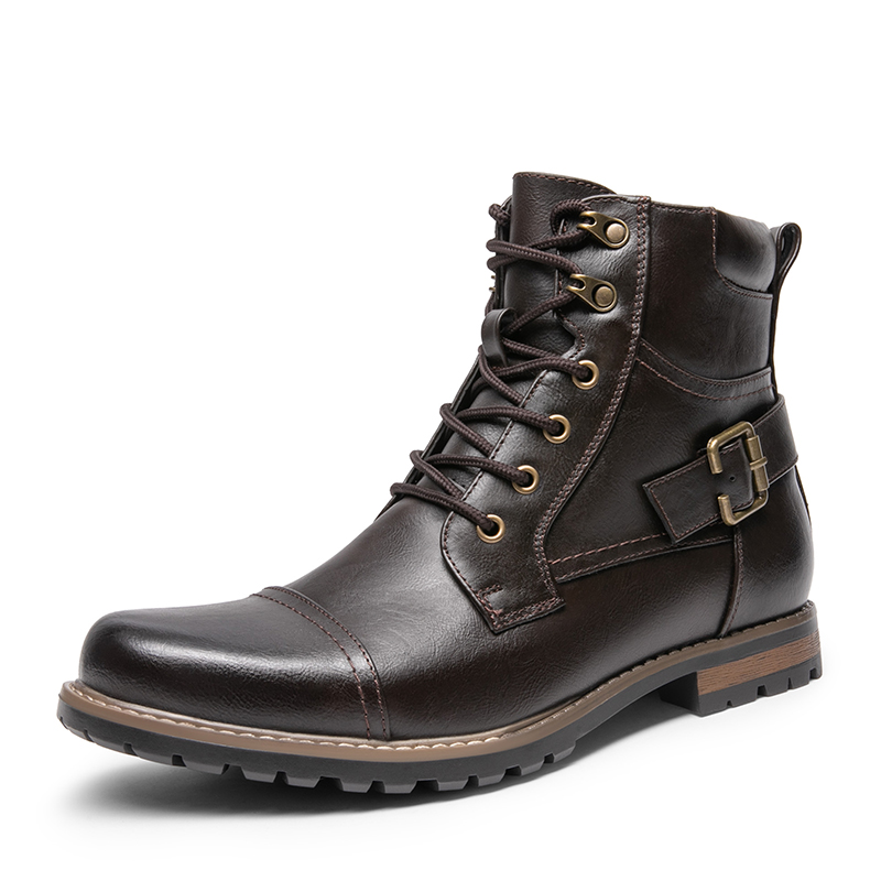 BRUNO MARC Men s Cap Toe Motorcycle Combat Boots