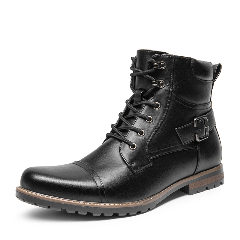 BRUNO MARC Men s Cap Toe Motorcycle Combat Boots