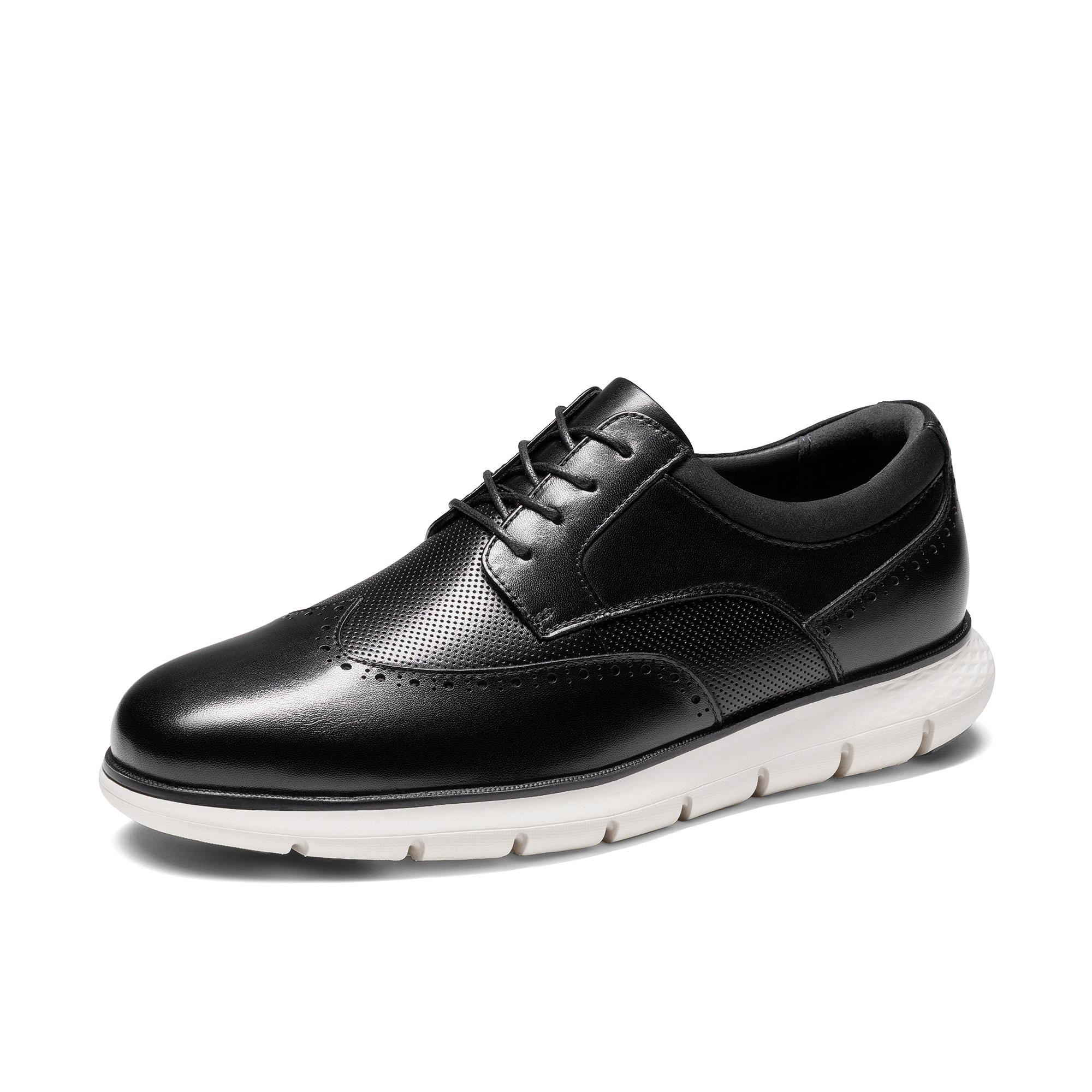 BRUNO MARC Crafture Leather  Men s Lightweight Cushioning Wingtip Leather Dress Oxfords