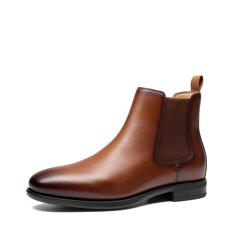 BRUNO MARC Men s Classic Full Grain Leather Chelsea Boot