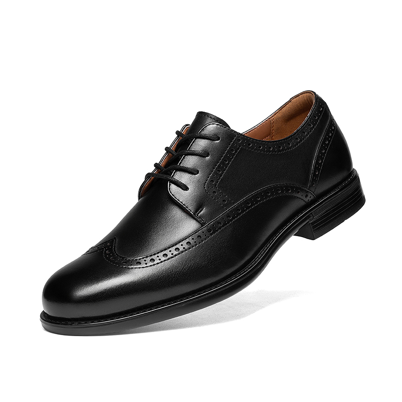 BRUNO MARC Crafture Leather  Men s Full Grain Leather Upper Oxfords  Wide Fit