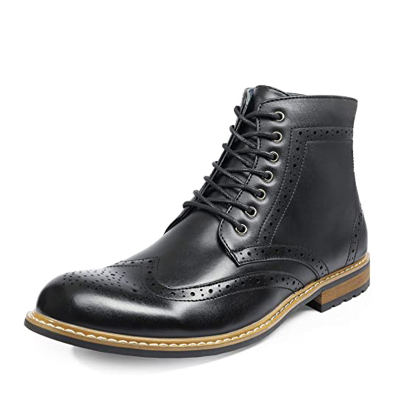 BRUNO MARC Men s Classic Wingtip Zipper Ankle Boots