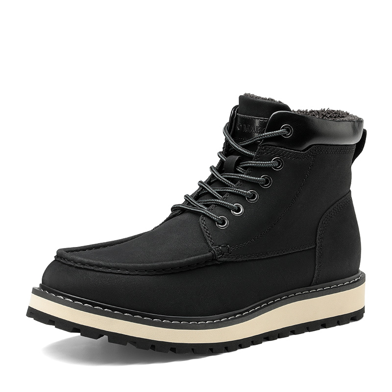 BRUNO MARC Men s Moc Toe Fur Lined Boots