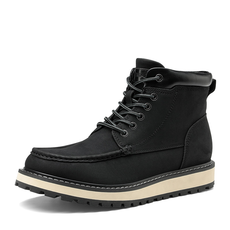 BRUNO MARC Men s Moc Toe Leather Fashion Boots