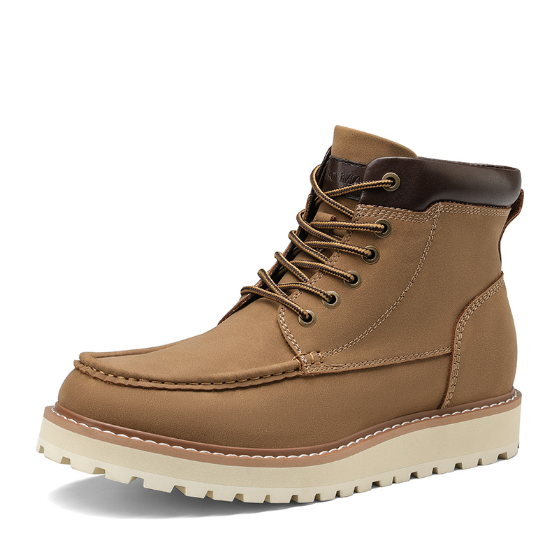 BRUNO MARC Men s Moc Toe Leather Fashion Boots