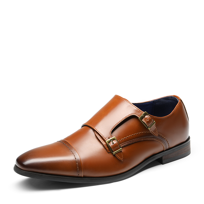 BRUNO MARC Men s Wide Monk Strap Oxford Shoes
