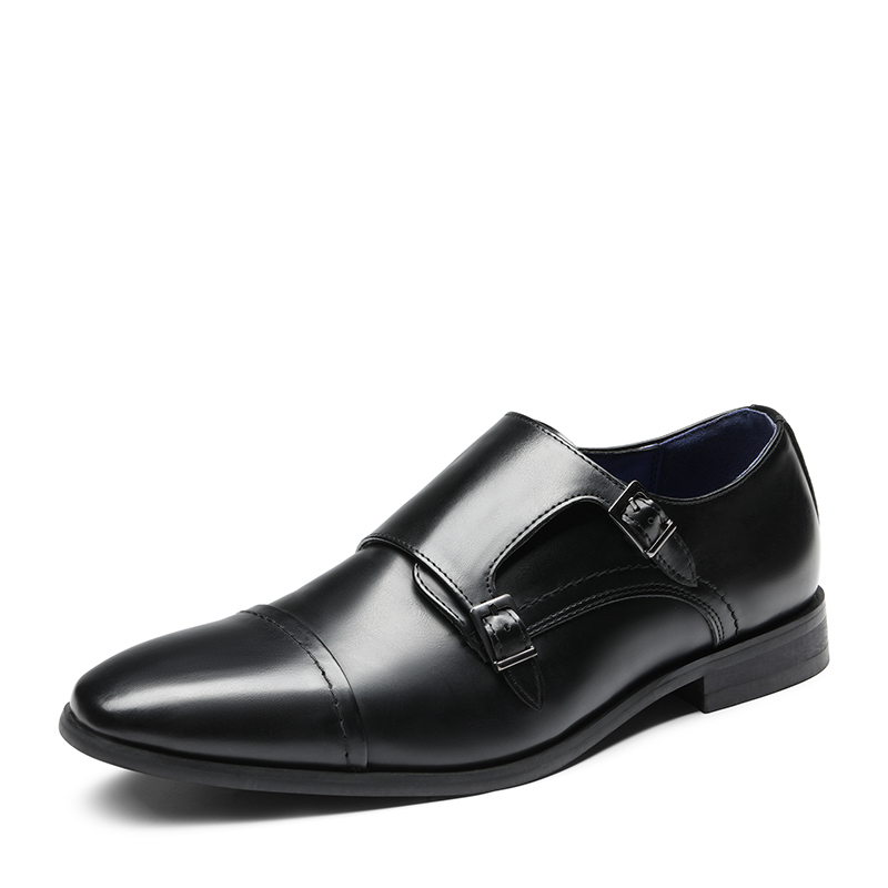 BRUNO MARC Men s Wide Monk Strap Oxford Shoes