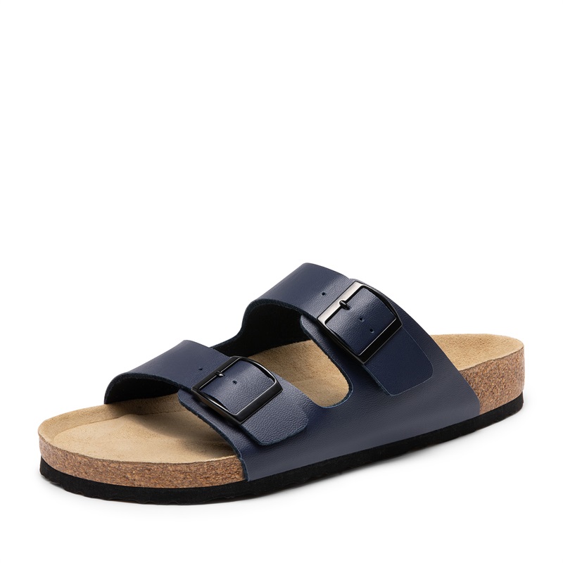 BRUNO MARC Men s Cork Double Strap Slide Sandals