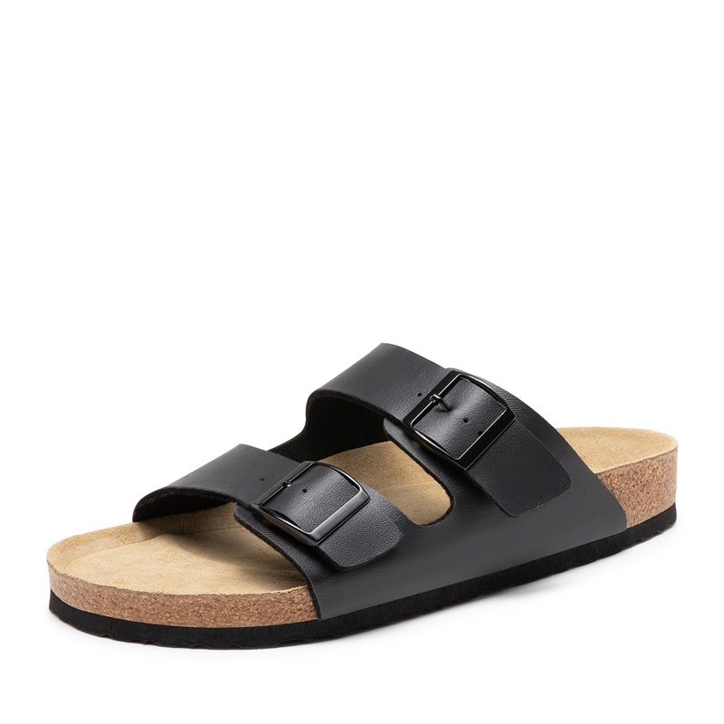 BRUNO MARC Men s Cork Double Strap Slide Sandals