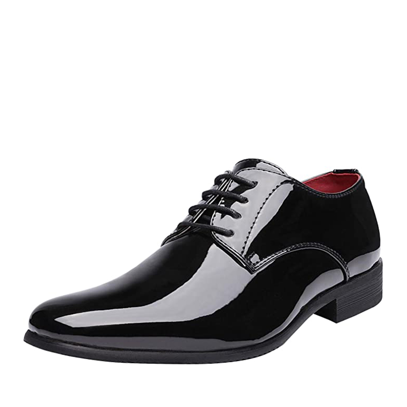 BRUNO MARC Men s Classic Glossy PU Oxford Shoes