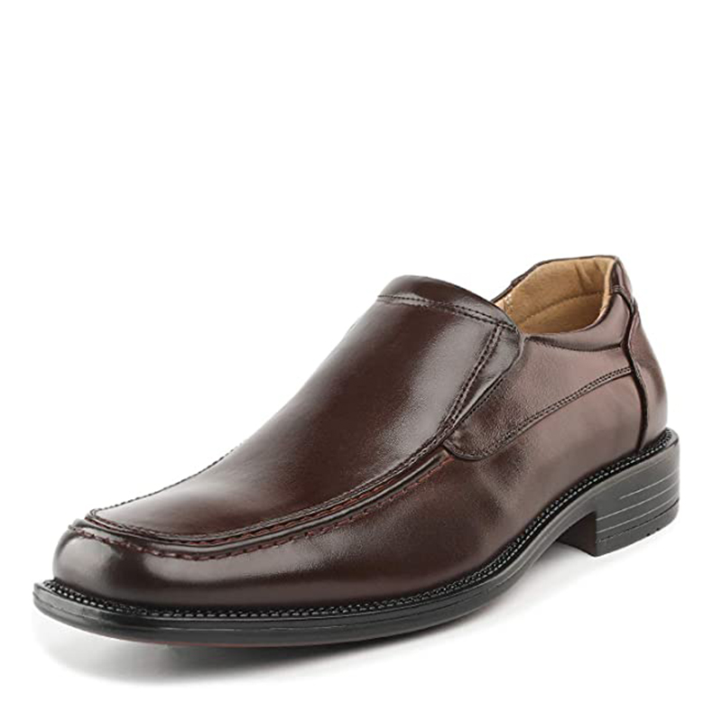 BRUNO MARC Men s Leather Lined Slip On Square Toe Dress Loafers