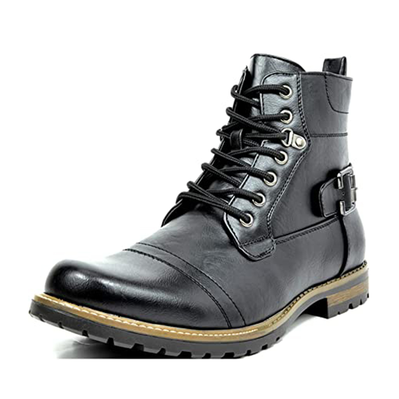 BRUNO MARC Men s Side Zipper Motorcycle Combat Boots