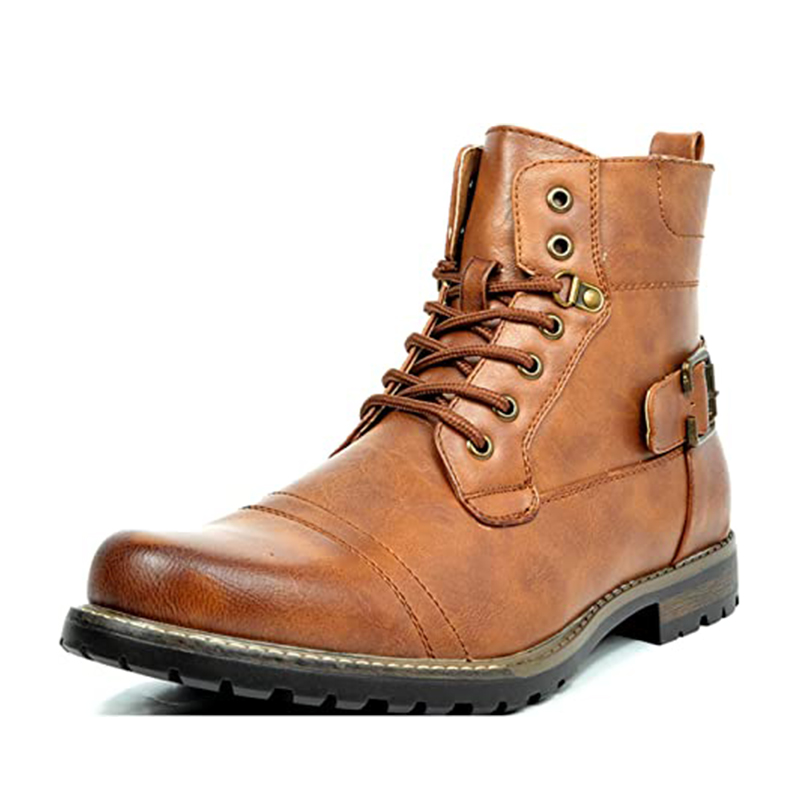 DREAM PAIRS Men s Vegan Leather Motorcyle Combat Boots