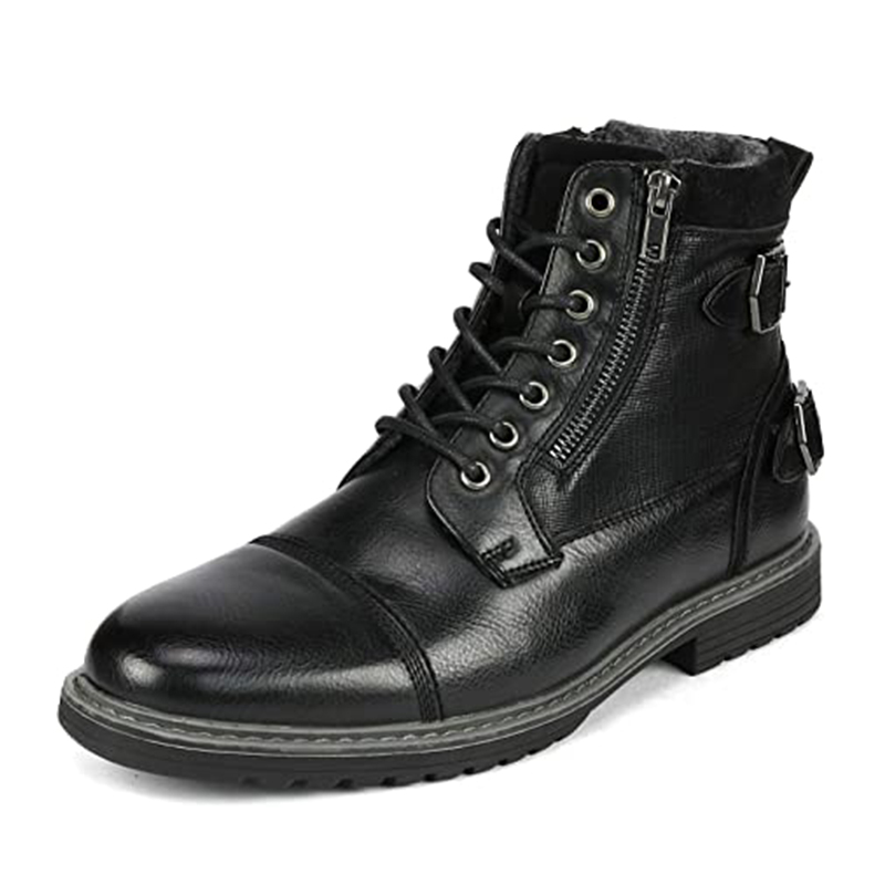 DREAM PAIRS Men s Fur Lined Combat Dress Boots