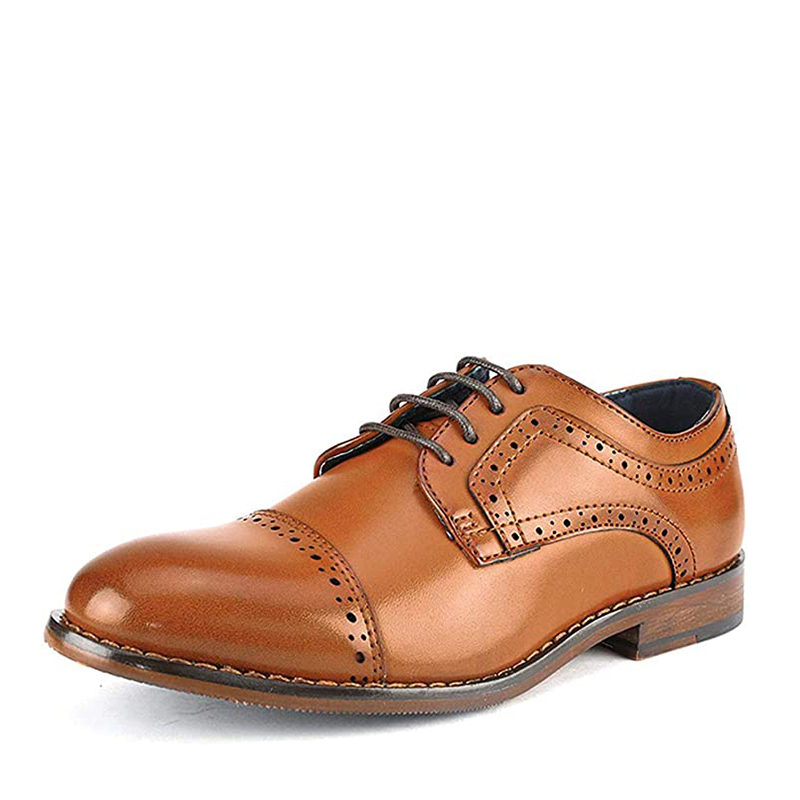 BRUNO MARC Boys Non Slip Cap Toe Dress Shoes