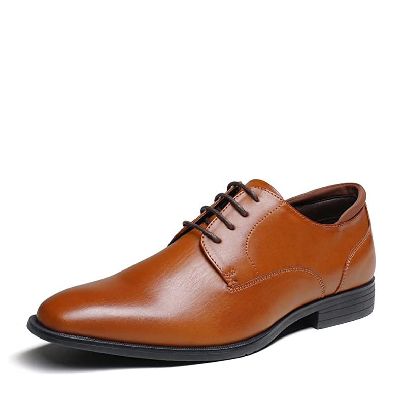 BRUNO MARC Men s Classic Vegan Leather Plain Toe Formal Oxfords