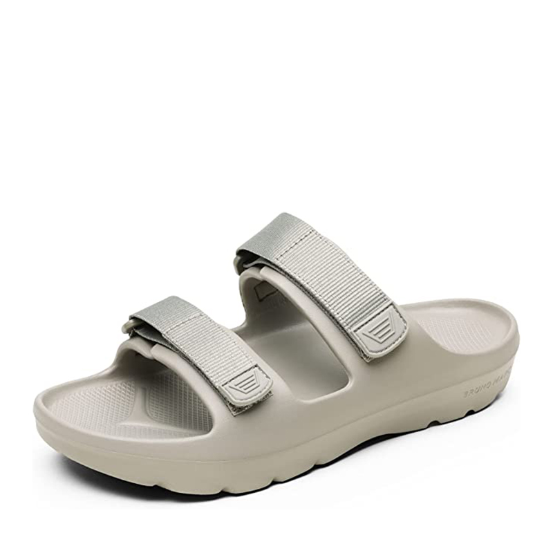 BRUNO MARC Men s Arch Support Hook Loop Adjustable Slides