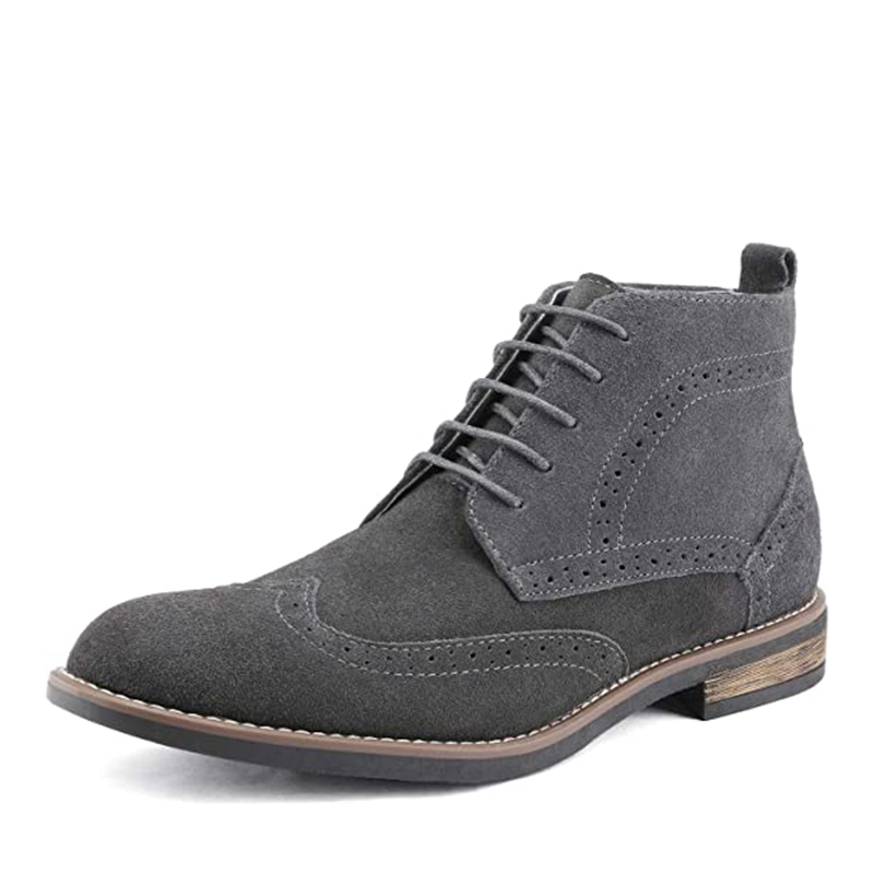 BRUNO MARC Men s Suede Wingtip Chukka Boots with Cushioned Insole