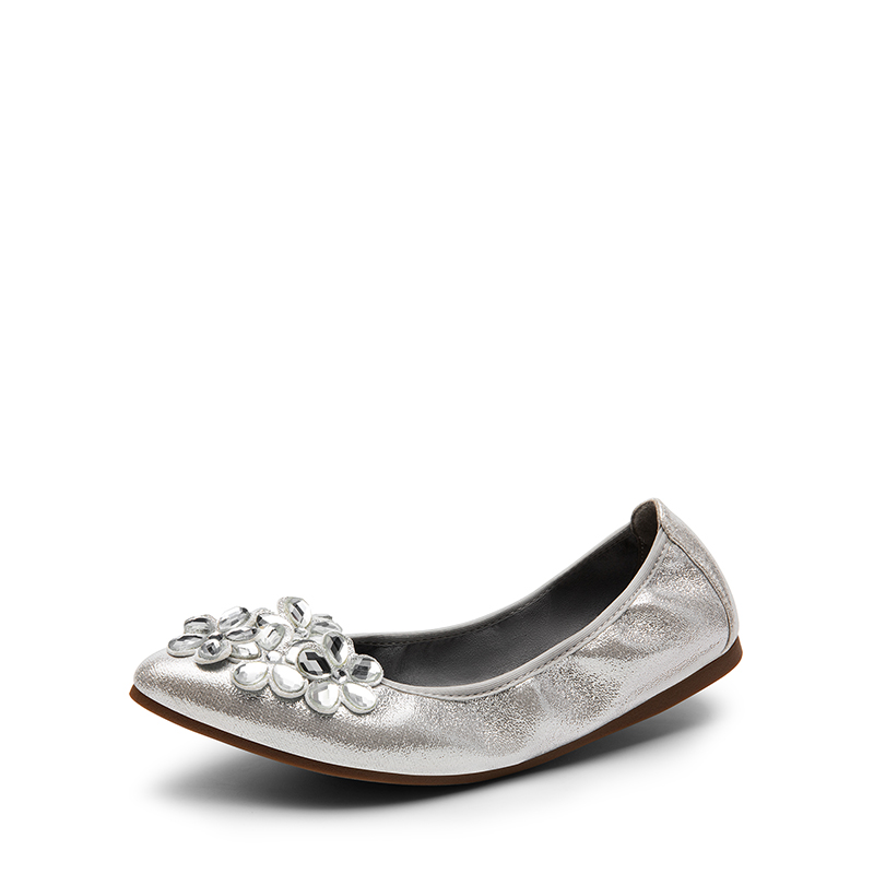 DREAM PAIRS Foldable Rhinestone Slip On Ballet Flats