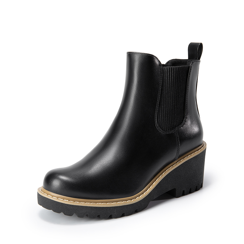 DREAM PAIRS Cushioned Lining Wedge Chelsea Ankle Boots — view 1