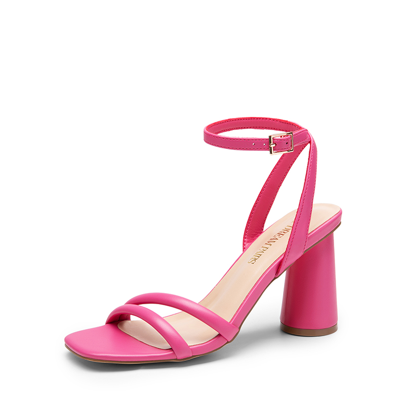 DREAM PAIRS Cylindrical Ankle Strap Heel Sandals
