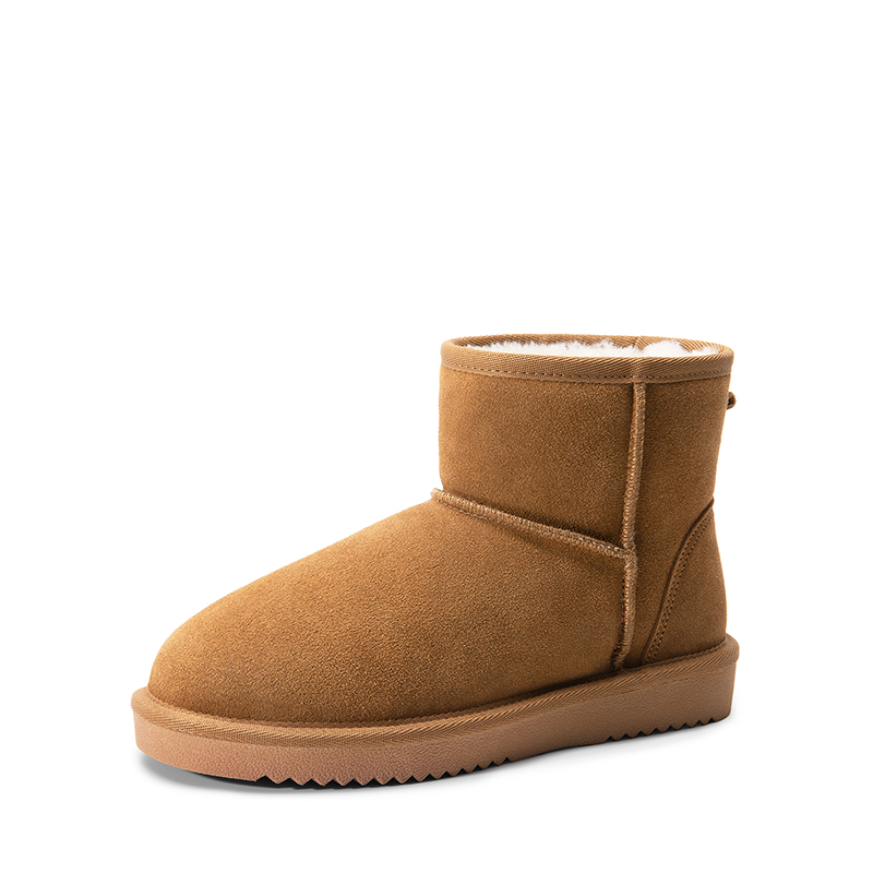 DREAM PAIRS  FuzzyClassic Il Low Boot  Suede Slip On Snow Ankle Boots