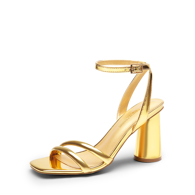 DREAM PAIRS Cylindrical Ankle Strap Heel Sandals — view 1