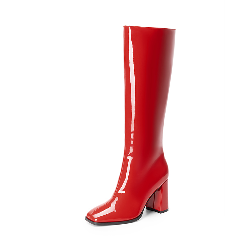 DREAM PAIRS Square Toe Block Heel Knee high Boots — view 2