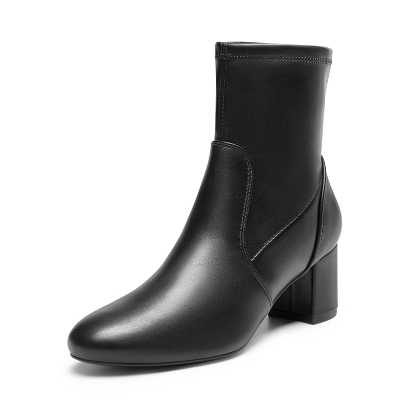 DREAM PAIRS Almond Toe Chunky Ankle Boots — view 1