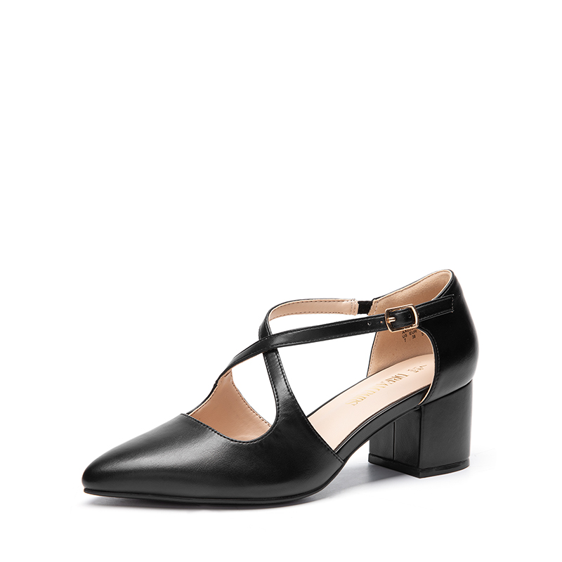 DREAM PAIRS Criss Cross Chunky Heel Pumps — view 1