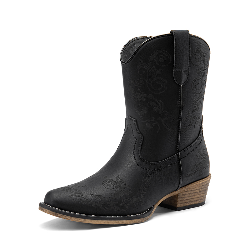 DREAM PAIRS Cuban Heel Cowgirl Ankle Boots — view 1