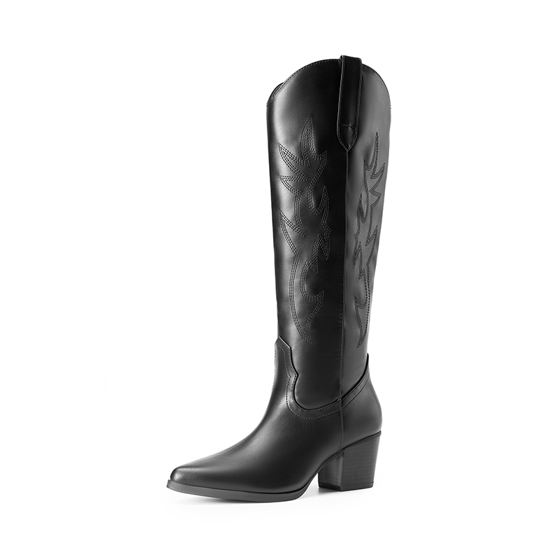DREAM PAIRS  Pointed Toe Cowgirl Knee high Boots — view 1