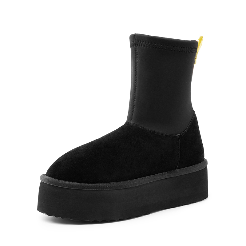 DREAM PAIRS  FuzzyChic  Sock Top Platform  Mid calf Snow Boots — view 1