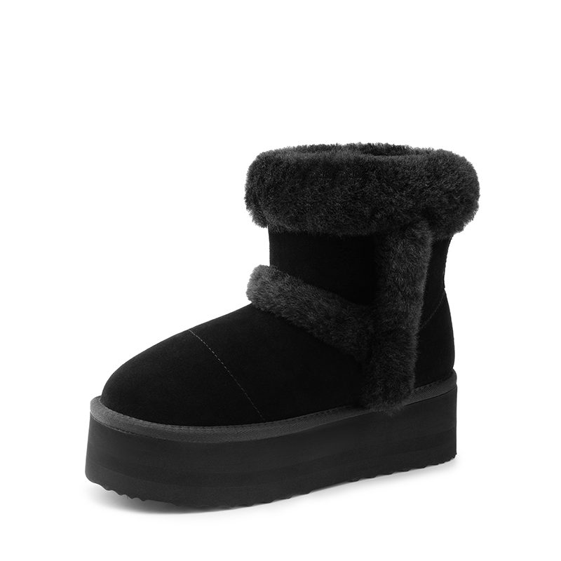 DREAM PAIRS  FuzzyChic  Plush Platform  Thick soled Fluffy Snow Boots — view 1