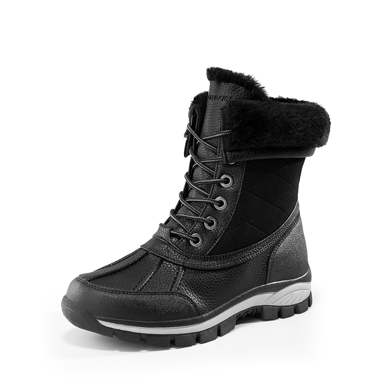 DREAM PAIRS  FuzzyGo Bold  Foldable Lace Up Winter Snow Boots — view 1