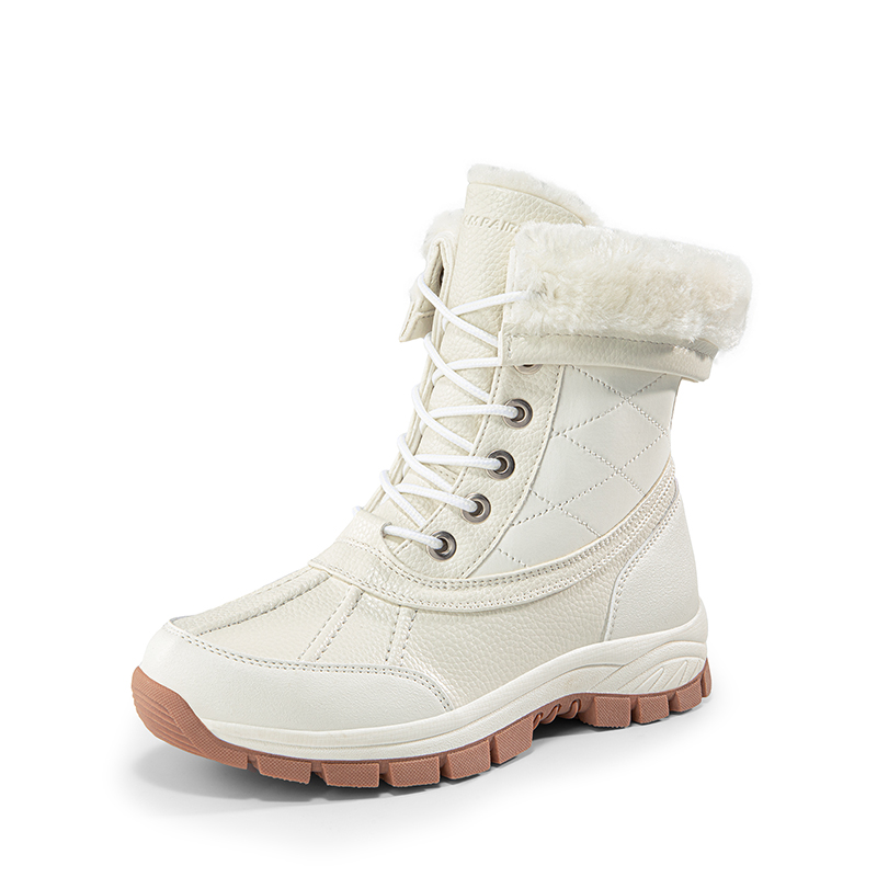 DREAM PAIRS  FuzzyGo Bold  Foldable Lace Up Winter Snow Boots
