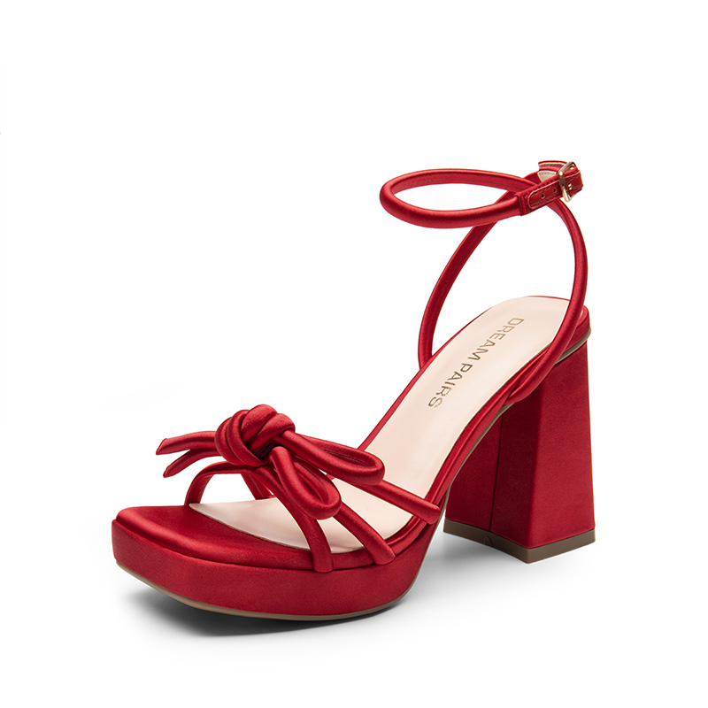DREAM PAIRS Bowknots Crystal Heeled Sandals — view 1