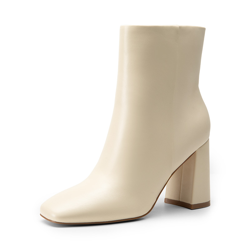 DREAM PAIRS Suqare Toe Block Heel Ankle Boots
