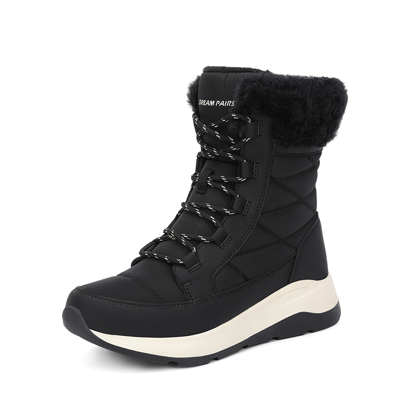 DREAM PAIRS Women   s Lace up Fur Snow Boots — view 1