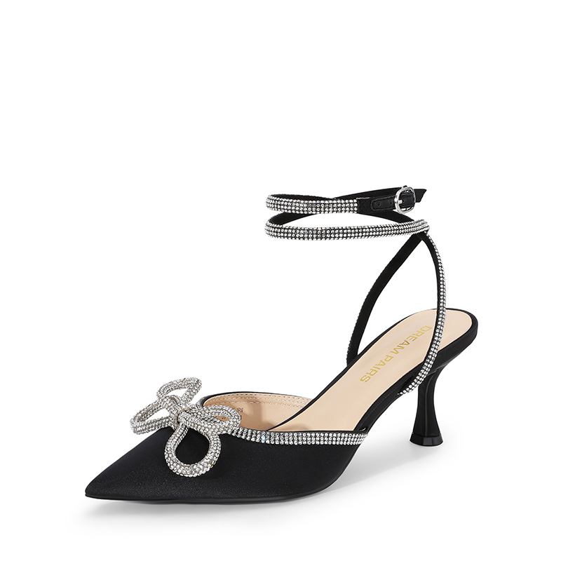 DREAM PAIRS Rhinestone Pointed Toe Slingback Pumps