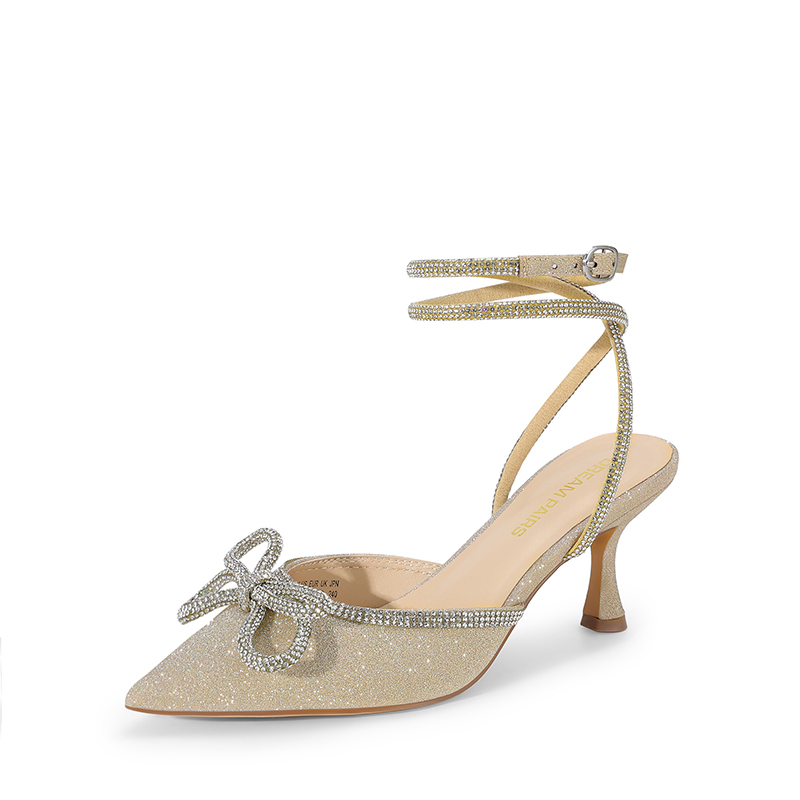 DREAM PAIRS Rhinestone Pointed Toe Slingback Pumps