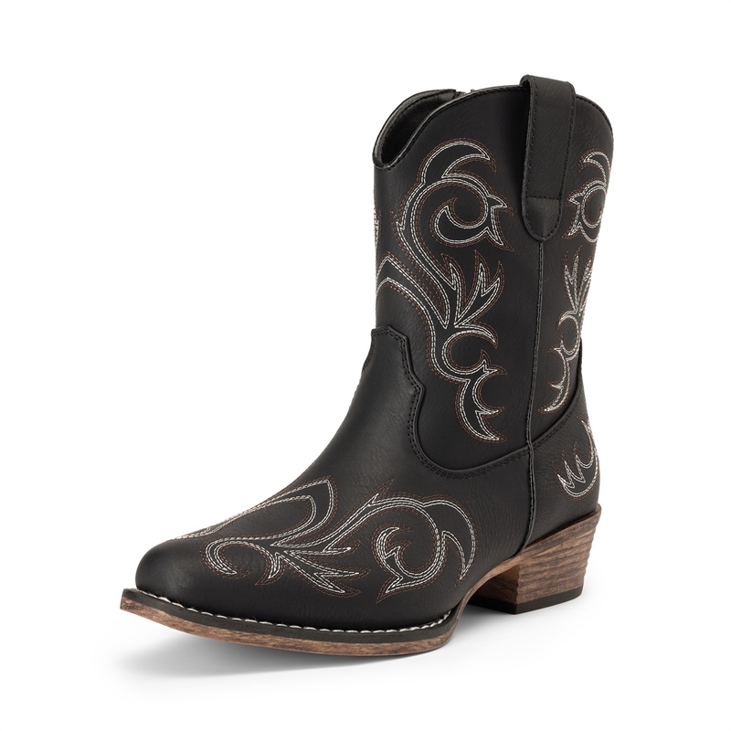 DREAM PAIRS Square toe Western Short Cowgirl Boots — view 1
