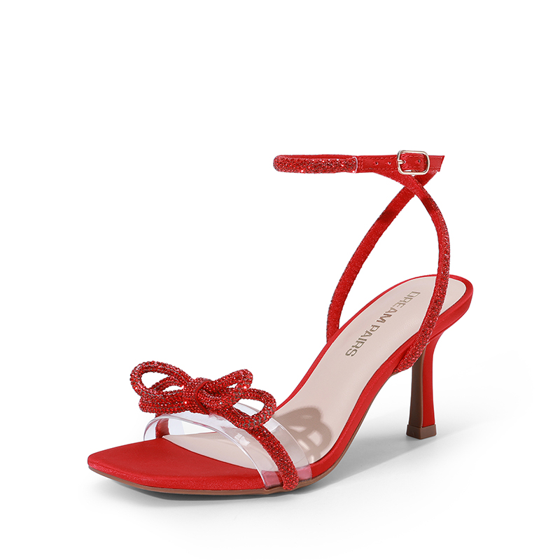 DREAM PAIRS Ankle Strap Crystal Rhinestone Heels