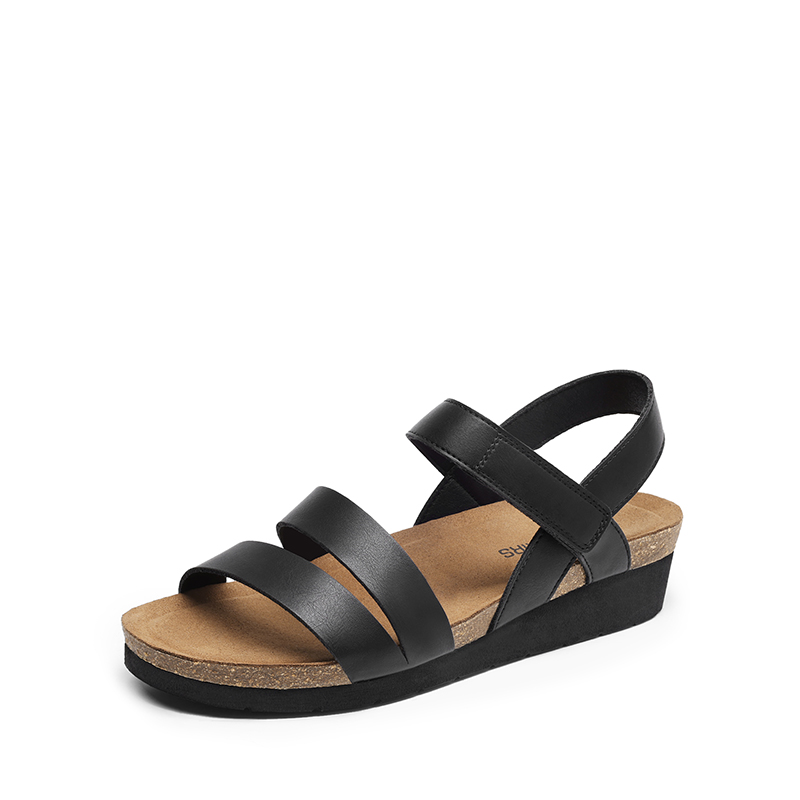 DREAM PAIRS Round Toe Low Heel Wedge Sandals — view 1