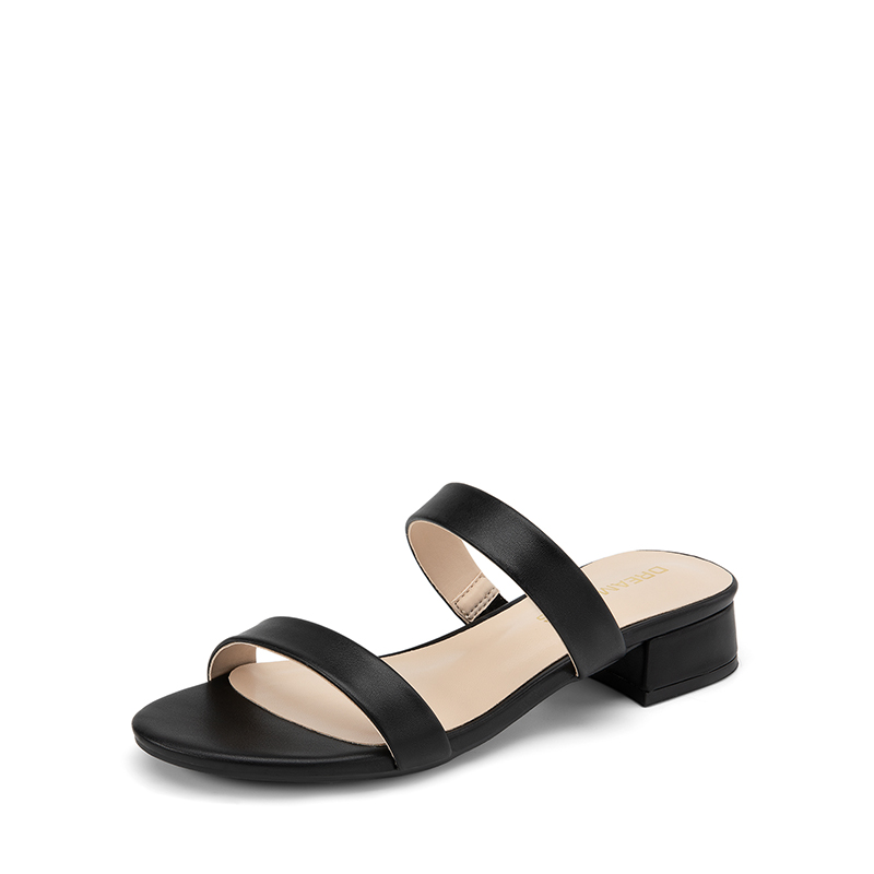 DREAM PAIRS Slip On Strappy Low Block Heeled Sandals — view 1