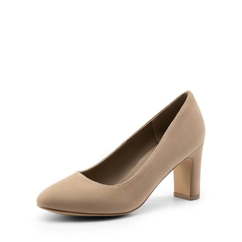 DREAM PAIRS Versatile Classic Round Toe Block Heel Pumps
